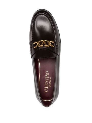VLogo leather loafers