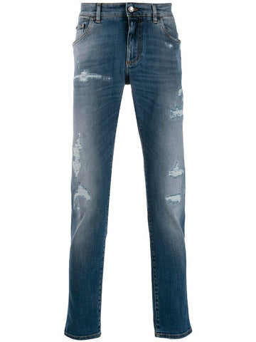 distressed slim jeans