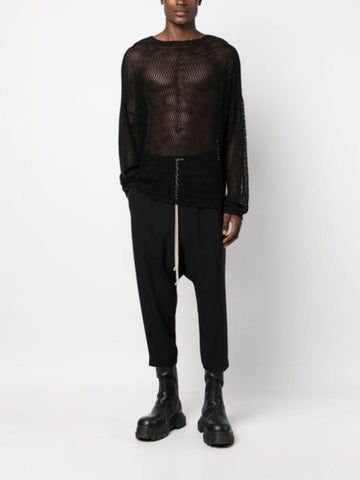 cropped drop crotch trousers