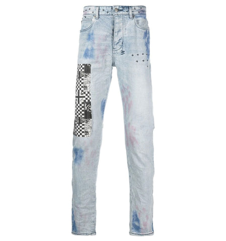 Patchwork Slim-Fit Jeans