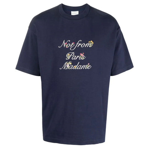 Slogan Embroidered T-shirt