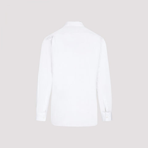 Fringed long-sleeve cotton shirt