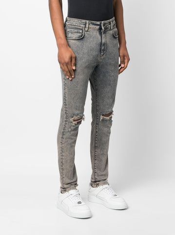 Ripped Detail Slim-Fit Jeans