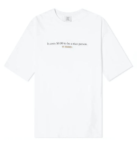 White 0.00 Dollar T-Shirt