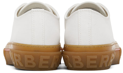 White Logo Detail Low-Top Sneakers